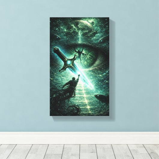 Blade Against the Cosmos Canvas Afdruk (Insitu (Houten vloer))