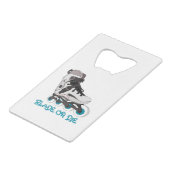 Blade of Die Creditkaart Flessenopener (Voorkant Gekanteld)