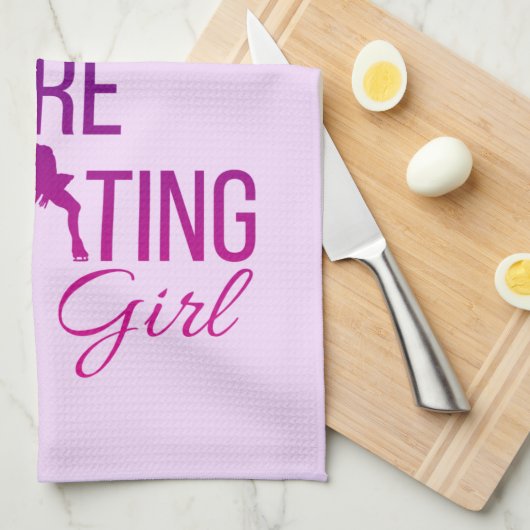 Blade Towel Figuur schaatsmeisje paars roze Theedoek (Quarter Fold)