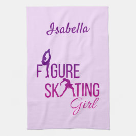 Blade Towel Figuur schaatsmeisje paars roze Theedoek