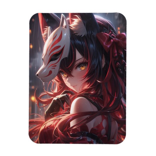 Blade van de Kitsune | Japanese Fox Samurai Magneet (Verticaal)