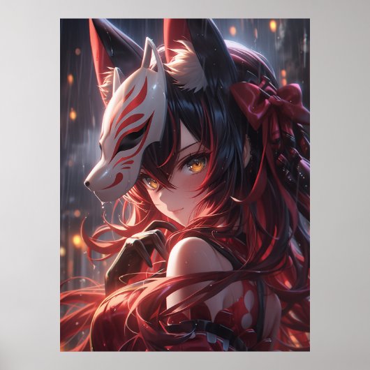 Blade van de Kitsune | Japanese Fox Samurai Poster (Voorkant)