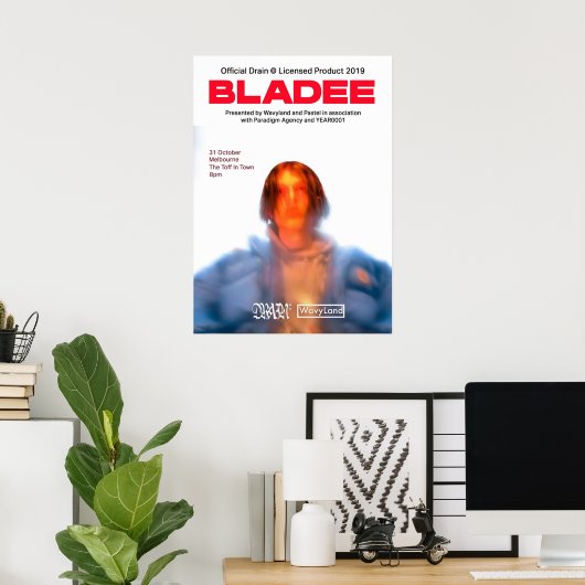 bladee poster (Thuiskantoor)