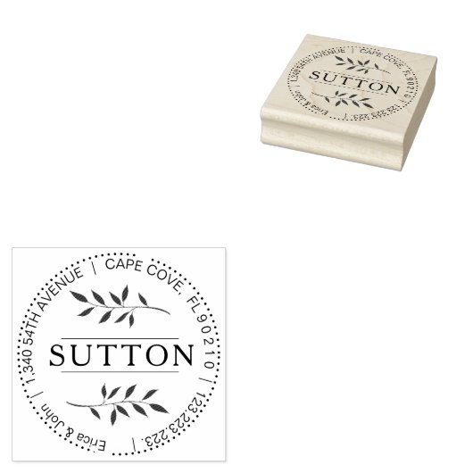 BLADELEMENT Rond retouradres Rubberstempel (Gestempeld)