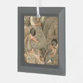 Bladelfjes die Bladeren Repareren Glas Ornament (Voorkant links)