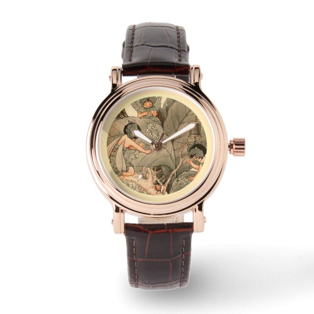 Bladelfjes die Bladeren Repareren Horloge (Voorkant)