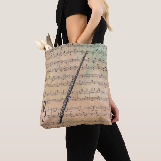 blademuziek met flute tote bag (Dichtbij)