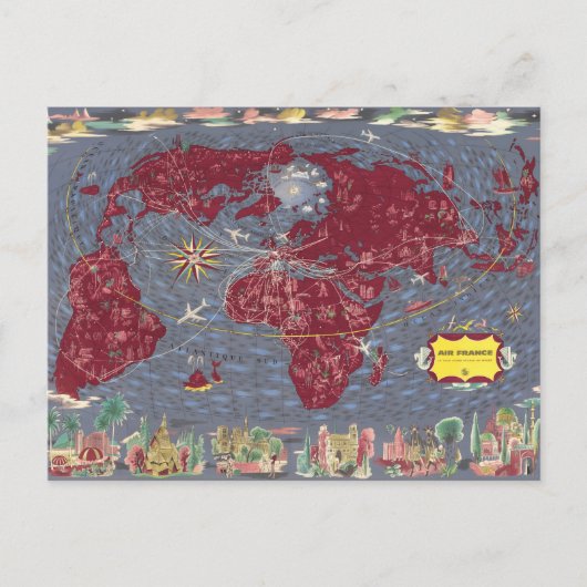 Bladen 1-8: Air France Briefkaart (Voorkant)