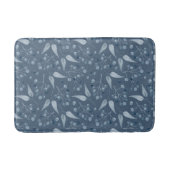 Bladen & bessen patroon in monochromatische blauw- badmat (Voorkant)
