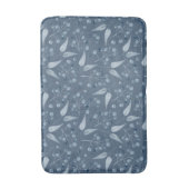 Bladen & bessen patroon in monochromatische blauw- badmat (Voorkant Verticaal)