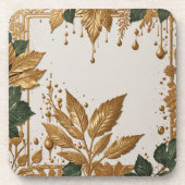 Bladen elegant goud bier onderzetter (Voorkant)