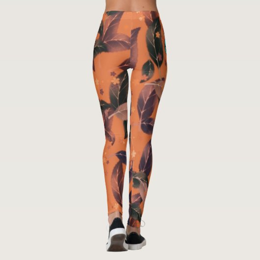 Bladen in bloemen leggings (Achterkant)