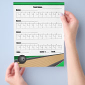 Bladen met groene team Bowling-score Flyer (Hand)