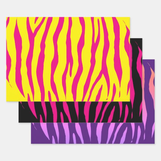 Bladen met schimmelige zebra voor kerstkaarten inpakpapier vel (Set)