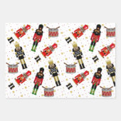 Bladen met zwarte bont en kerstkaarten inpakpapier vel (Voorkant)