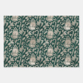 Bladen van groenbos met kerstinslag inpakpapier vel (Voorkant)