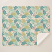 Bladen van lederpatroonpatronen sherpa deken (Voorkant (horizontaal))