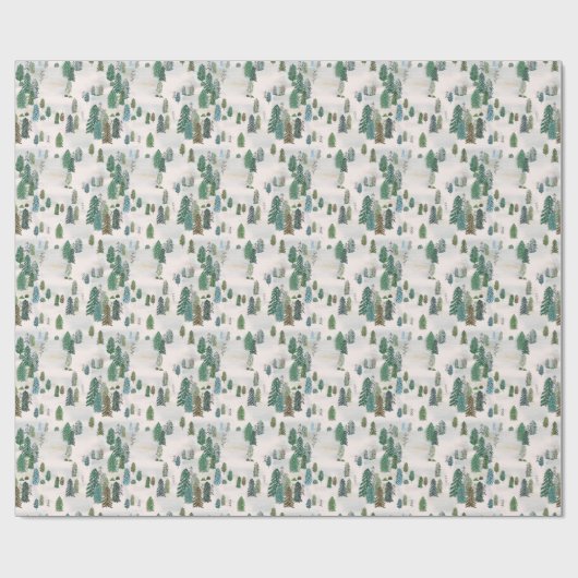 Bladen van winterwandelpapier cadeaupapier (Vlak)