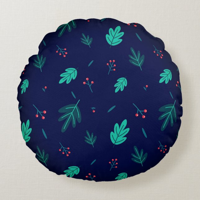 Bladendesign Rond Kussen (Voorkant)