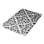 Blader door Damask Large Pattern Black op White Badmat (Gekanteld)