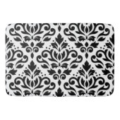 Blader door Damask Large Pattern Black op White Badmat (Voorkant)