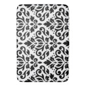 Blader door Damask Large Pattern Black op White Badmat (Voorkant Verticaal)