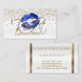 Blader het prachtige gouden Confetti en blauwe spo Visitekaartje (Voorkant / Achterkant)