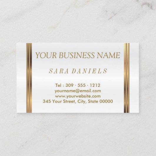 Blader het prachtige gouden Confetti en blauwe spo Visitekaartje (Achterkant)