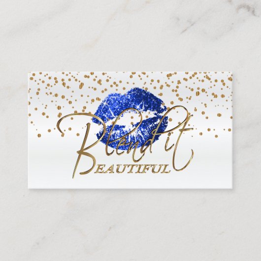 Blader het prachtige gouden Confetti en blauwe spo Visitekaartje (Voorkant)