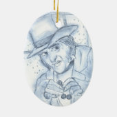 Blader naar blauw keramisch ornament (Achterkant)