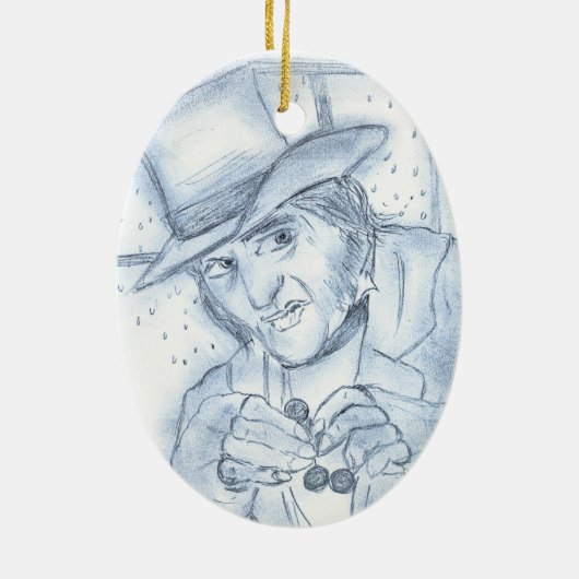 Blader naar blauw keramisch ornament (Achterkant)