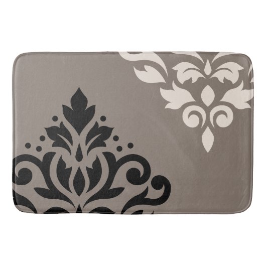 Blader naar Damask Art I Black & Cream op Taupe Badmat (Voorkant)