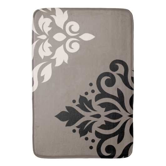 Blader naar Damask Art I Black & Cream op Taupe Badmat (Voorkant Verticaal)