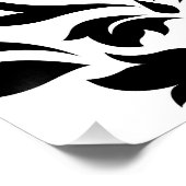 Blader naar Damask Art I Black & Grey op White Poster (Hoek)