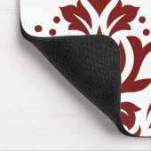 Blader naar Damask Art I Red & Grey op White Muismat (Hoek)