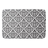 Blader naar Damask Pattern Black op White Badmat (Voorkant)