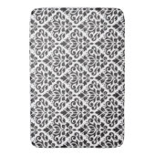 Blader naar Damask Pattern Black op White Badmat (Voorkant Verticaal)