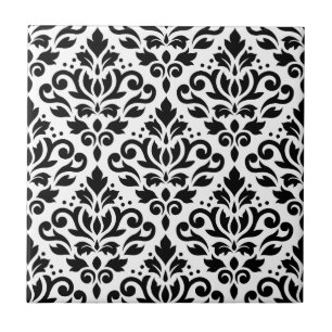 Blader naar Damask Pattern Black op White Tegeltje