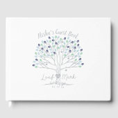 Blader uw Mark Blauw & Groen Vingerafdrukboom Gastenboek (Voorkant)
