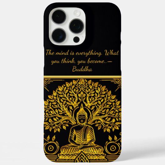 Bladerachtige achtergrond voor Golden Buddha Case-Mate iPhone Case (Achterkant)