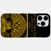 Bladerachtige achtergrond voor Golden Buddha Case-Mate iPhone Case (Achterkant (horizontaal))