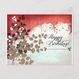 Bladerachtige baksteen rood Happy Birthday Briefkaart