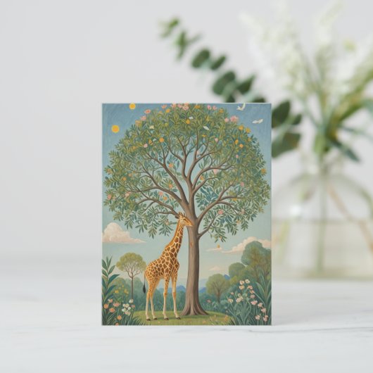 Bladerdak van de Giraffe Briefkaart (Staand voorkant)