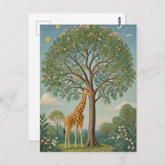 Bladerdak van de Giraffe Briefkaart (Voorkant / Achterkant)