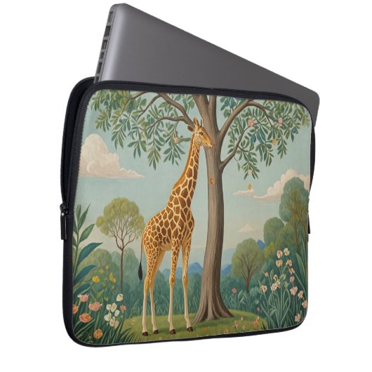 Bladerdak van de Giraffe Laptop Sleeve (Voorkant Rechts)