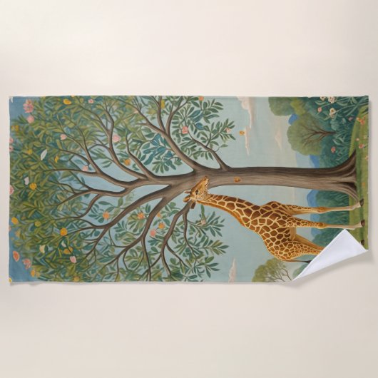 Bladerdak van de Giraffe Strandlaken (Voorkant)