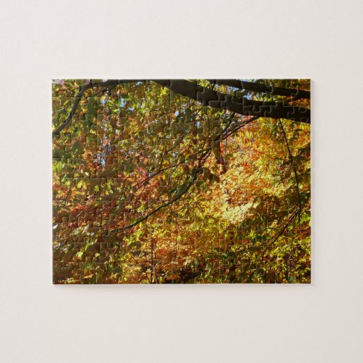 Bladerdak van herfstbladeren I Gele herfst natuur Legpuzzel (Horizontaal)