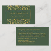 bladereffect van groene en goudolie visitekaartje (Voorkant / Achterkant)