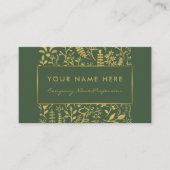 bladereffect van groene en goudolie visitekaartje (Voorkant)