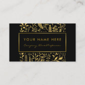  bladereffect van zwart en goudolie visitekaartje (Voorkant)